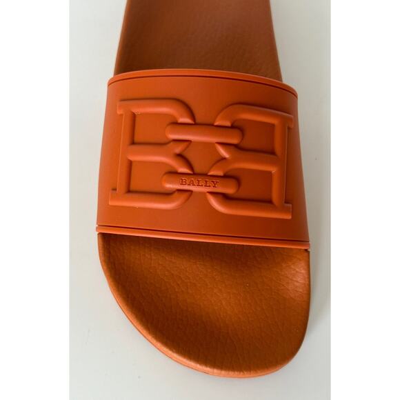 Bally Scotty Men\'s Slide Rubber Mandarin Logo Sandals 13 US 6300612 Italy NIB main image 5